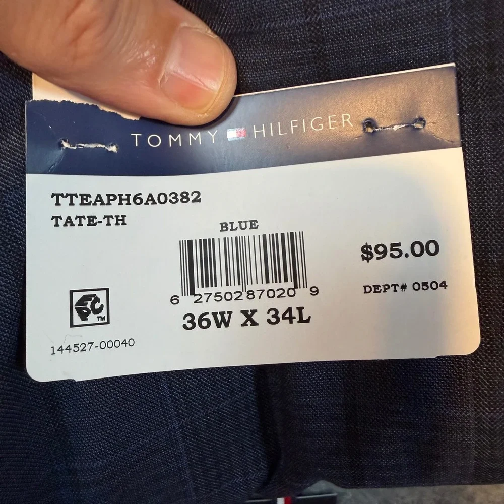 Tommy Hilfiger TH Flex Tate-TH Blue Plaid Dress Pants Men 36W x 34L TTEAPH6A0382